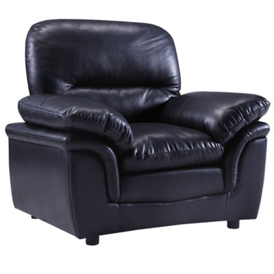 Furniture Instore Verona Black Leather Armchair - image 1