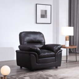 Furniture Instore Verona Black  Leather Armchair - thumbnail 2