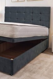 "Knight Sleep Cubed Ottoman Bed Charcoal Plush 3Ft With Mattress & 24""headboard - Single" - thumbnail 2