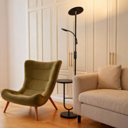 Luminexdesigns Led Table Floor Lamp, Remote Dimmable, Black Standing Lamp For Living Room & Reading - thumbnail 7