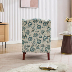 Wingback Armchair, Teal Accent Chair Soft Padded Fabric Lounge Padded Sofa Chair, Retro Vantage Leisure Chair - thumbnail 5