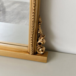 Melody Maison Antique Gold Ornate Arch Overmantle Mirror 88Cm X 100Cm - thumbnail 5
