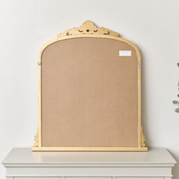 Melody Maison Antique Gold Ornate Arch Overmantle Mirror 88Cm X 100Cm - thumbnail 6