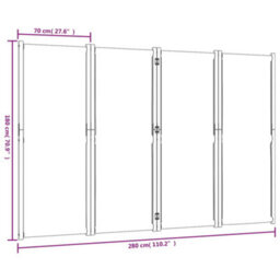 Walplus 4-Panel Room Divider Dark Blue 280X180 Cm - thumbnail 8