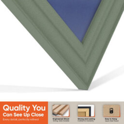 "16X16"" Green Classic Vinyl Record Frame With Blue Mount For 12 Inch Lp Disc - Ak Frames" - thumbnail 3
