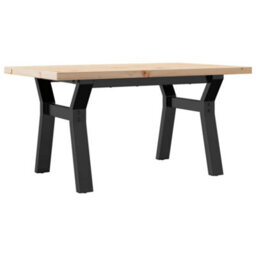 Berkfield Coffee Table Y-Frame 80X50X40.5 Cm Solid Wood Pine And Steel - thumbnail 6