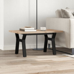 Berkfield Coffee Table Y-Frame 80X50X40.5 Cm Solid Wood Pine And Steel - thumbnail 3