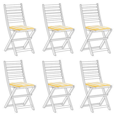 Beliani Set Of 6 Garden Chair Cushions Tolve 39 X 31 Cm Yellow - image 1