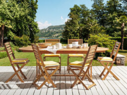 Beliani Set Of 6 Garden Chair Cushions Tolve 39 X 31 Cm Yellow - thumbnail 2