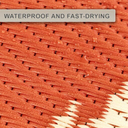 Relsy Extra Large Garden Outdoor Rug For Patio, Reversible Chevron Colours, Red & Cream Waterproof Area Rug 180 X 270Cm - thumbnail 4