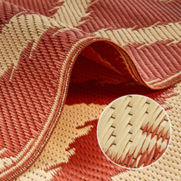 Relsy Extra Large Garden Outdoor Rug For Patio, Reversible Chevron Colours, Red & Cream Waterproof Area Rug 180 X 270Cm - thumbnail 6