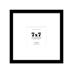 "7X7"" Black Picture Frame - 7X7"" Square Frame With 4X4"" Mount For 7X7""/4X4"" Pictures Art Deco Style Room Decor, 1 Pack" - thumbnail 1