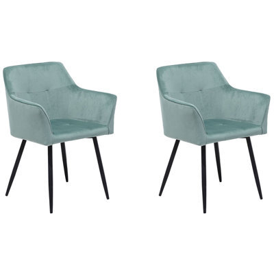 Beliani Set Of 2 Dining Chairs Jasmin Velvet Mint Green - image 1