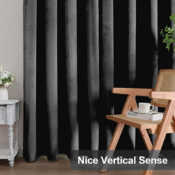 Aspire Homeware Charcoal Blackout Velvet Curtain Thermal Insulated Eyelet Window Curtain Pair (W)168Cm X (D)137Cm - thumbnail 8