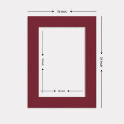 "Ak Frames Burgundy 24X18"" Picture Mount To Fit 18X12"" Aperture Size - Mount Board Only (No Frame Included)" - thumbnail 2