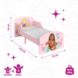 Disney Princess Toddler Bed: Sturdy Engineered Wood Construction, Fits 140Cm X 70Cm Mattress (Mattress Not Included) - thumbnail 3