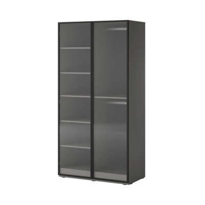 Arte Elegant Lund Hinged Door Wardrobe Flutes H2000mm W1010mm D510mm In Sophisticated Grey - Timeless Storage Solution - image 1