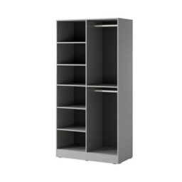 Arte Elegant Lund Hinged Door Wardrobe Flutes H2000mm W1010mm D510mm In Sophisticated Grey - Timeless Storage Solution - thumbnail 2