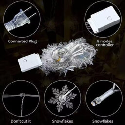 3.2M Multicolor Led Snowflake Fairy Lights , 110V Us Plug, Waterproof Christmas And Party Decor - thumbnail 2
