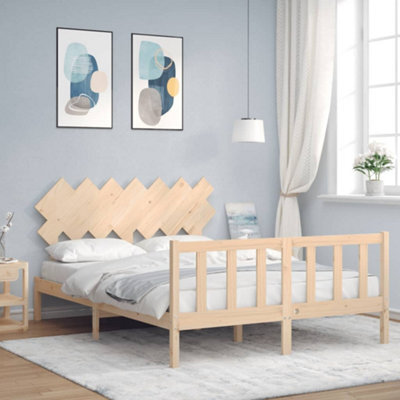Berkfield Bed Frame With Headboard King Size Solid Wood - image 1