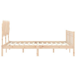 Berkfield Bed Frame With Headboard King Size Solid Wood - thumbnail 7