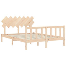 Berkfield Bed Frame With Headboard King Size Solid Wood - thumbnail 5