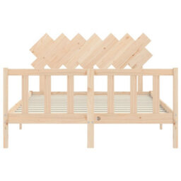 Berkfield Bed Frame With Headboard King Size Solid Wood - thumbnail 6