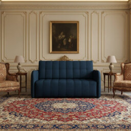 Viva Grand Iii Living Room Sofa Bed With Sleeping Function Wooden Legs Wooden Frame And Storage 85X145X98Cm Blue - thumbnail 2