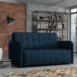 Viva Grand Iii Living Room Sofa Bed With Sleeping Function Wooden Legs Wooden Frame And Storage 85X145X98Cm Blue - thumbnail 1
