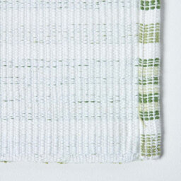 Homescapes Handloomed Striped Cotton Green Bath Mat - thumbnail 4