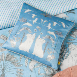 Furn. Colony Palm Botanical Velvet Polyester Filled Cushion - thumbnail 4