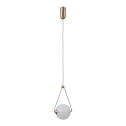 Luminosa Lighting Luminosa Rastia 15Cm Globe Pendant Ceiling Light Gold Opal Shade 3000K Warm White - thumbnail 1
