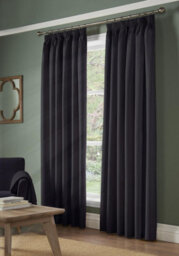 Luxury Living Essential Room Darkening Pencil Pleat Curtains Charcoal