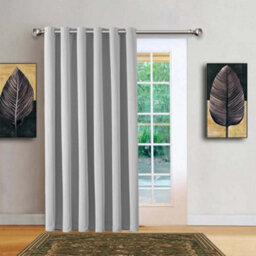 Bedlooms Light Grey Blackout Thermal Insulated Eyelet Ready Made Ring Top Single Curtain Panel 66 X 84 Inches With Tie Back - thumbnail 2