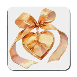 Benjamin Tate Design Placemat Coaster Set Gold Heart Designer Artwork On Wood Base Exquisite Limited Edition - thumbnail 3