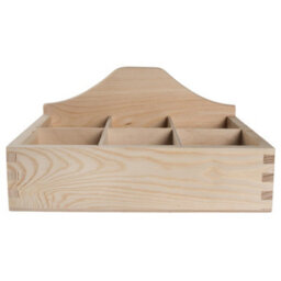 Woodeedoo Wooden Display Box With 6 Compartments Wavy Back Decorative Tea Bag Crate Desk Storage Organiser 23.5X18.5X11.5Cm - thumbnail 3