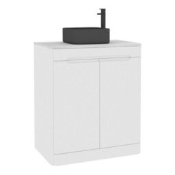 Royal Bathrooms Venice 700mm Gloss White Freestanding Bathroom Countertop Vanity Unit 2 Door With Art Square Basin - thumbnail 7