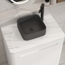 Royal Bathrooms Venice 700mm Gloss White Freestanding Bathroom Countertop Vanity Unit 2 Door With Art Square Basin - thumbnail 6
