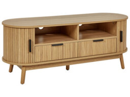 Wyld And Coco Nova Home Tv Stand, Light Brown Laminated Mdf, Solid Pine Legs, W120 X D40 X H47Cm - thumbnail 3