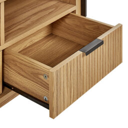 Wyld And Coco Nova Home Tv Stand, Light Brown Laminated Mdf, Solid Pine Legs, W120 X D40 X H47Cm - thumbnail 7
