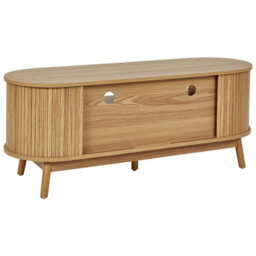 Wyld And Coco Nova Home Tv Stand, Light Brown Laminated Mdf, Solid Pine Legs, W120 X D40 X H47Cm - thumbnail 4