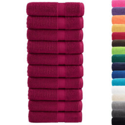 Berkfield Premium Shower Towels Solund 10Pcs Bordeaux 70X140Cm 600Gsm - thumbnail 2