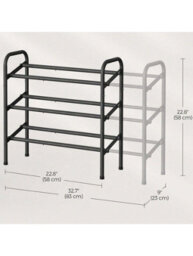 LEDREM Expandable Shoe Rack, 3-Tier Metal Shoe Shelf Storage, Adjustable Shoe Organiser, Free Standing Shoe Racks - thumbnail 7