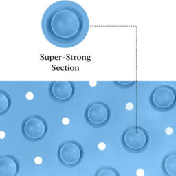 Aspire Homeware Sky Blue Shower Bath Mat Non-Slip Suction Cups Grip Drain Holes Machine Washable (L)100Cm X (W)40Cm - thumbnail 5