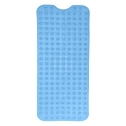 Aspire Homeware Sky Blue Shower Bath Mat Non-Slip Suction Cups Grip Drain Holes Machine Washable (L)100Cm X (W)40Cm - thumbnail 1