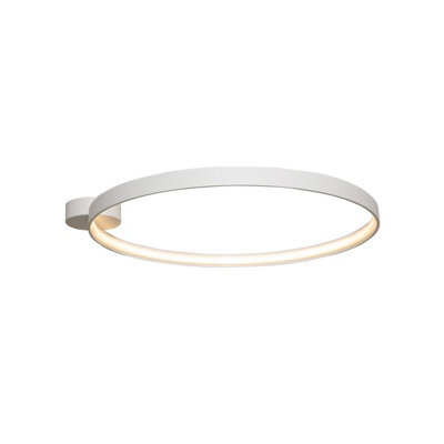 Luminosa Lighting Luminosa Circle Integrated Led Semi Flush Light, Matt White, 3870Lm, 3000K