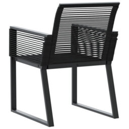 Garden Chairs 4 Pcs Black Poly Rattan - thumbnail 7