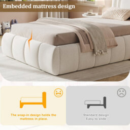 Modernluxe 3Ft Single Bed, 90X190 Cm, Ottoman Bed, Hydraulic Bed, With Headboard And Large Storage Space, Velvet, Beige - thumbnail 6