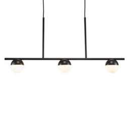 Nordlux Contina Metal Pendant Rail Light Hand Blown Glass Black,mains - thumbnail 4