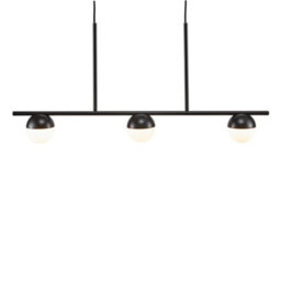 Nordlux Contina Metal Pendant Rail Light Hand Blown Glass Black,mains - thumbnail 3